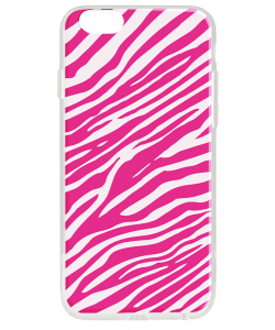 Pink Zebra - iPhone 6 Plus Carcasa Transparenta Silicon