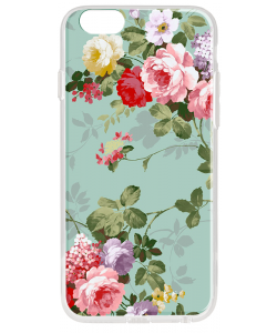 Retro Flowers Wallpaper - iPhone 6 Plus Carcasa Transparenta Silicon