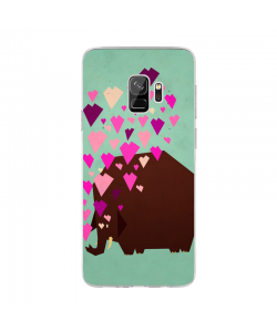 Elephant Love - Samsung Galaxy S9 Carcasa Transparenta Silicon