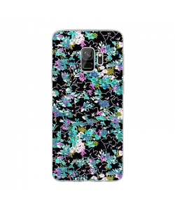 Floral Black - Samsung Galaxy S9 Carcasa Transparenta Silicon