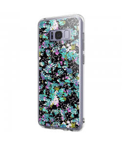 Floral Black - Samsung Galaxy S8 Plus Carcasa Premium Silicon