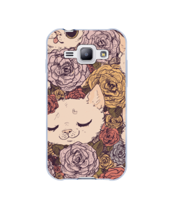 Flower Cats - Samsung Galaxy J1 Carcasa Silicon 