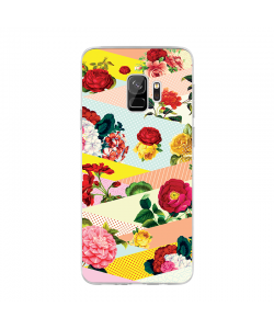 Flowers, Stripes & Dots - Samsung Galaxy S9 Carcasa Transparenta Silicon