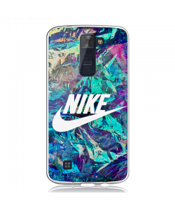 Glitchy Nike - LG K8 Carcasa Transparenta Silicon