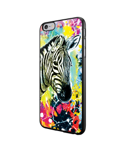 Zebra Splash - iPhone 6/6S Carcasa Neagra TPU