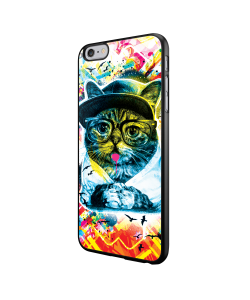 Hipster Meow - iPhone 6/6S Carcasa Neagra TPU