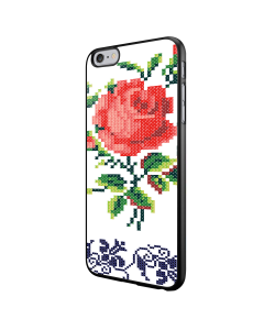 Red Rose- iPhone 6/6S Carcasa Neagra TPU