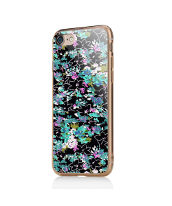 Floral Black - iPhone 7 / iPhone 8 Carcasa Transparenta Silicon
