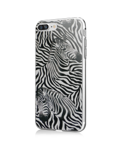 Zebra Pattern - iPhone 7 Plus / iPhone 8 Plus Carcasa Transparenta Silicon