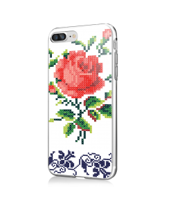 Red Rose - iPhone 7 Plus / iPhone 8 Plus Carcasa Transparenta Silicon
