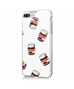 Nutella Pattern - iPhone 7 Plus / iPhone 8 Plus Carcasa Transparenta Silicon