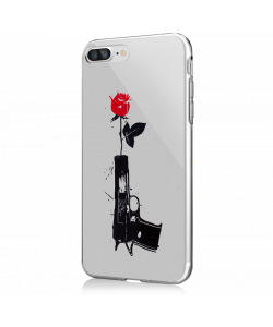 Flower Gun - iPhone 7 Plus / iPhone 8 Plus Carcasa Transparenta Silicon