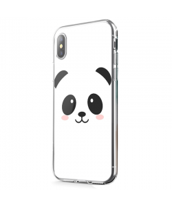 Kawaii Panda Face - iPhone X Carcasa Transparenta Silicon