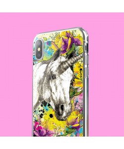 Unicorns and Fantasies - iPhone X Carcasa Transparenta Silicon