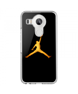 Golden Jordan Logo - LG Nexus 5X Carcasa Transparenta Silicon