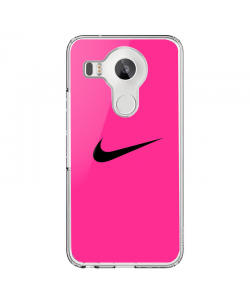 Pink Nike - LG Nexus 5X Carcasa Transparenta Silicon