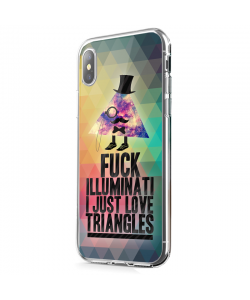 Love Triangles - iPhone X Carcasa Transparenta Silicon