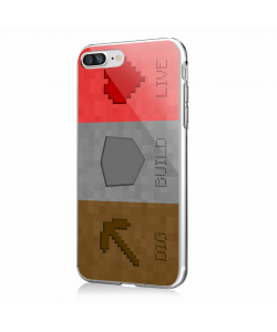 Minecraft 2 - iPhone 7 Plus / iPhone 8 Plus Carcasa Transparenta Silicon