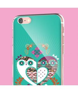 Owl Love - iPhone 6 Carcasa Transparenta Silicon