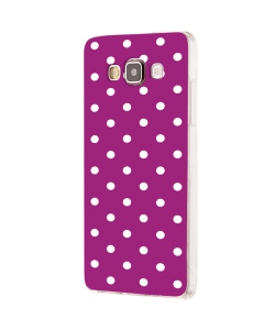 Purple White Dots - Samsung Galaxy J5 Carcasa Silicon 