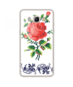 Red Rose - Samsung Galaxy J7 Carcasa Silicon Transparent