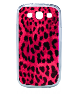 Pink Animal Print - Samsung Galaxy S3 Carcasa Transparenta Silicon