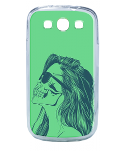 Skull Girl - Samsung Galaxy S3 Carcasa Transparenta Plastic
