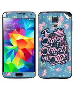 Queen of the Streets - Floral Blue - Samsung Galaxy S5 Skin