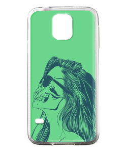 Skull Girl - Samsung Galaxy S5 Mini Carcasa Transparenta Silicon