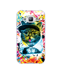 Hipster Meow - Samsung Galaxy J1 Carcasa Silicon 