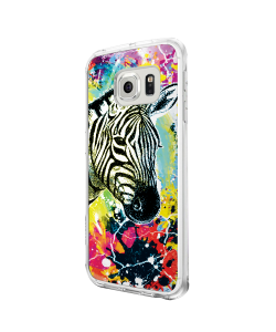 Zebra Splash - Samsung Galaxy S6 Edge Carcasa Plastic Premium