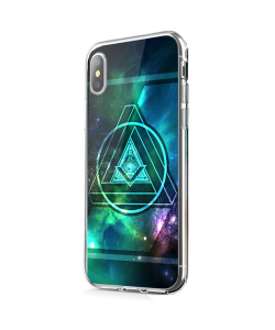 Triangle Galaxy 2 - iPhone X Carcasa Transparenta Silicon