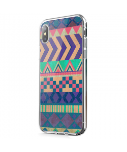 Tribal Pastel - iPhone X Carcasa Transparenta Silicon