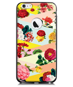 Flowers, Stripes & Dots - iPhone 6 Plus Carcasa TPU Premium Neagra