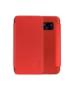 Meleovo Smart Flip Red - Samsung Galaxy S7 Husa Flip (spate mat perlat si fata cu aspect metalic)