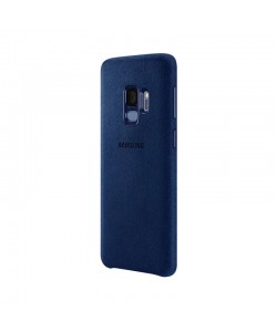 Samsung Alcantara Cover - Samsung Galaxy S9 Carcasa Albastra