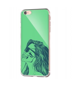 Skull Girl - iPhone 6 Carcasa Transparenta Silicon