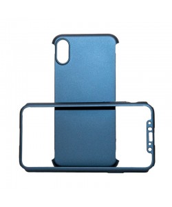 Just Must Defense 360 Navy - iPhone X (3 piese: protectie spate, protectie fata, folie Flexi-Glass)