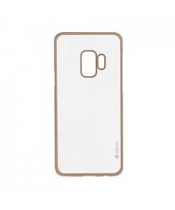 Glitter Soft Champagne Gold - Devia Samsung Galaxy S9 Carcasa Silicon (margini electroplacate)