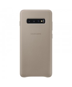 Samsung Leather Cover Gray - Samsung Galaxy S10 Plus Carcasa Piele