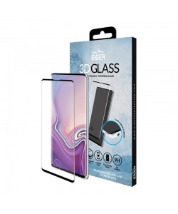 Folie Eiger Sticla 3D Case Friendly Clear Black - Samsung Galaxy S10
