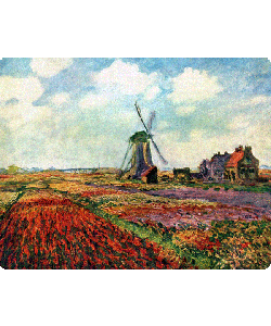 Claude Monet - Fields of Tulip With The Rijnsburg Windmill - Samsung Galaxy S4 Carcasa Transparenta Silicon