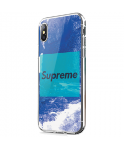 Vaporwave Supreme - iPhone X Carcasa Transparenta Silicon