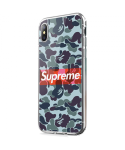Supreme Camo - iPhone X Carcasa Transparenta silicon