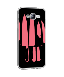 Pink Knife - Samsung Galaxy J3 Carcasa Transparenta Silicon