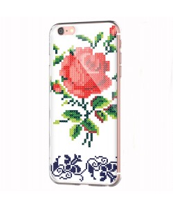 Red Rose - iPhone 6 Carcasa Transparenta Silicon