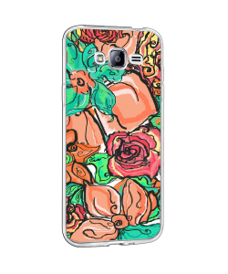 Floral - Samsung Galaxy J3 Carcasa Transparenta Silicon