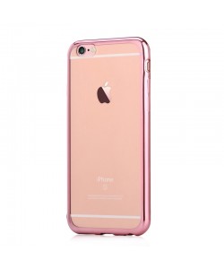 Glitter Soft Rose Gold - Devia iPhone 6/6S Carcasa Silicon (margini electroplacate)