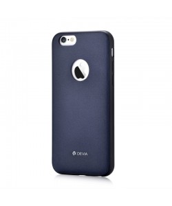 Original Leather Royal Blue - Devia iPhone 6 Plus Carcasa (piele naturala si margini flexibile)