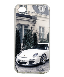 Porsche - iPhone 4/4S Carcasa Alba/Transparenta Plastic